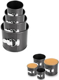 Springform Pan Set of 4,Heighten Non-stick Round Cake Pan Set with