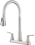HOMELODY 8 inch Brushed Nickel Kitchen Faucet