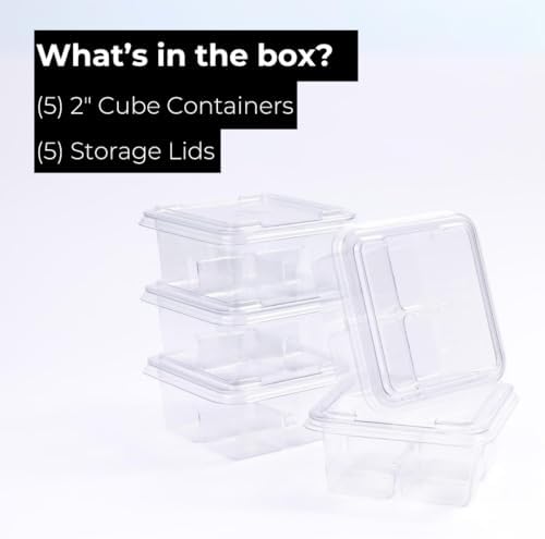 Klaris 2" Cube Ice Storage Containers, 5 pk
