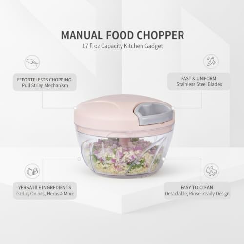 Countertop Meal Prep Essential: Manual Pull-String Food Chopper for