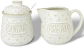 GDCZ Ceramic Sugar and Creamer Set, Coffee Serving Set (White)