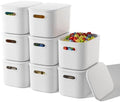 ORGIDOL 8-Pack Storage Bins with Lids, 9.85x6.9x5.7 inch