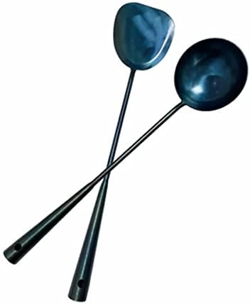 Traditional Hand Made spatula & Ladle Wok Tool Set,Chinese Iron Ladle