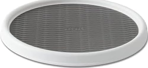 Copco Basics Non-Skid Pantry Cabinet Lazy Susan Turntable, 12-Inch, White/Gray, 1 Count (Pack of 1)