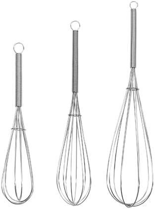 Digead Mini Wire Whisk, 3-Pack - 8, 10 & 12 Inch Small Whisk for