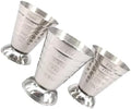 3pcs Stainless Steel 75ml Alcohol Jigger Cups with Measuring Rings