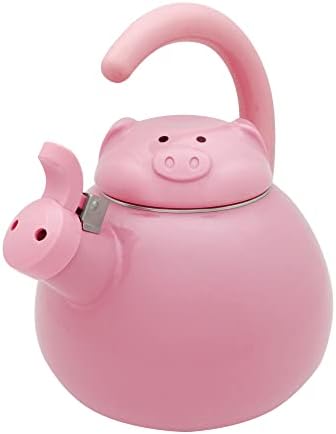 UPware Pink Pig Whistling Tea Kettle, 2.1 Quart