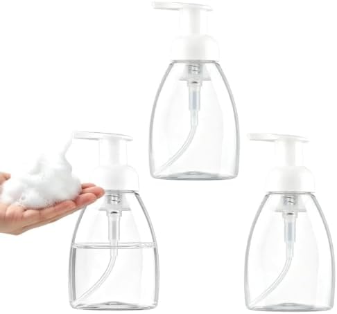 3 Pack 8 Oz Foaming Soap Dispenser BPA Free Refillable Plastic Pump
