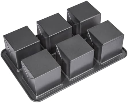 6-Cavity Mini Pullman Loaf Pan with Lid, Mini Loaf Pan