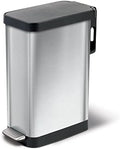 Glad Slim Trash Can, 12 Gallon, Stainless Steel