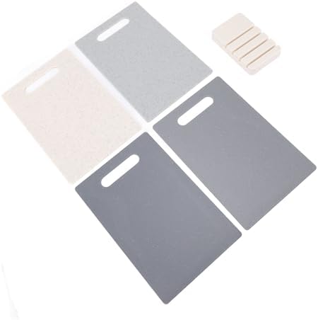 4 Piece Color Coded Cutting Board Set, Non Slip Plastic Chopping Mats
