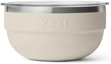 YETI Rambler Bowl, Vacuum Insulated, Stackable and Nestable Stainless Steel Bowl with Lid, 2 Quart, Cape Taupe