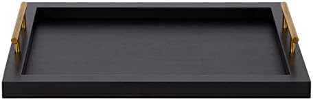 Kate and Laurel Halsey Rectangle Decorative Wooden Tray with Polished