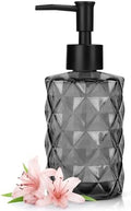 11oz Glass Soap Dispenser with Plastic Pump, Black Bathroom Soap