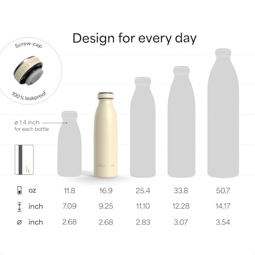 LARS NYSØM Stainless Steel Insulated Water Bottle 17oz Metal Water