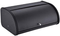 HILFA Stainless Steel Bread Box with Roll Up Lid, For Easy Kitchen Counter Storage, Bread Bin Holder,17.5X11.5X7.5 inch, Matte Black For Home and Kitchen