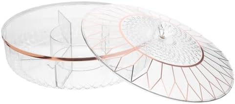 SECFOU Divided Snack Serving Tray with Lid Plastic Single Layer