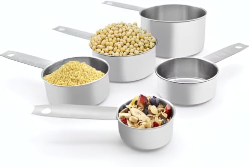 No Rust 10-Piece Stainless Steel Measuring Cups & Spoons Set, Cups and
