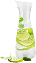 32OZ Plastic Water Carafe Pitcher, Shatterproof Clear Airtight Drink