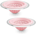 Silicone Kitchen Sink Strainer, 2 Pack, Pink