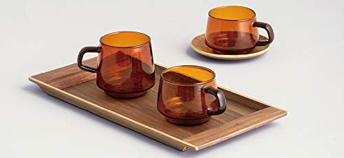 KINTO 21742 SEPIA Cup & Saucer, 9.1 fl oz (270 ml), Amber