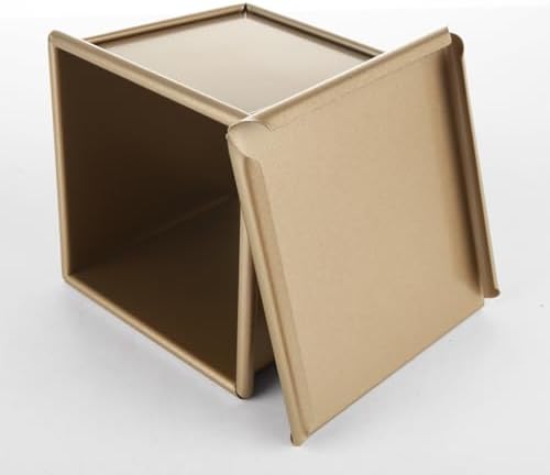 CertBuy 2 Pack Mini Pullman Loaf Pan with Lid, 0.55Lb Dough Capacity
