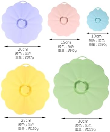 5x Silicone Lids Microwave Splatter Cover, Reusable Leakproof Sealing