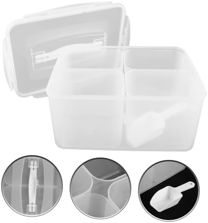 Xmas 8l Divided Plastic Snack Container with Handle for Pantry Storage