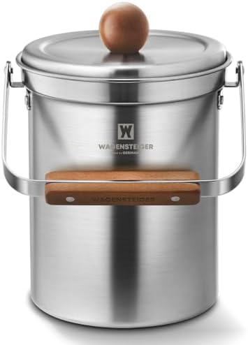 WAGENSTEIGER 3 Liters Stainless Steel Kitchen Compost Bin with Lid