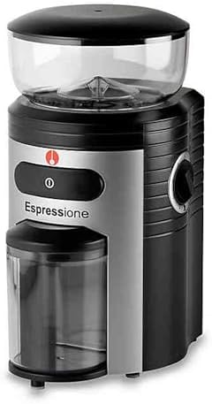 Espressione Conical Burr Coffee Grinder, Black/Silver, 8.5-Oz.