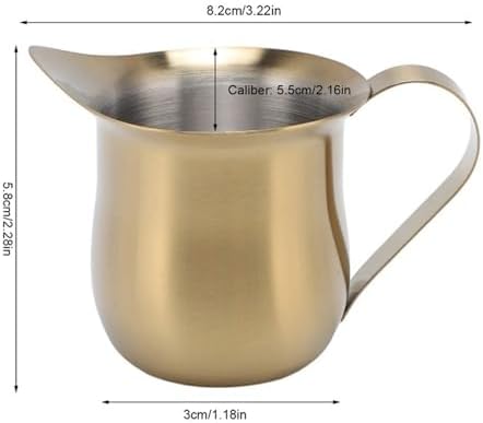 90ml/3oz 304 Stainless Steel Milk Frother Creamer Cup Gold Plated