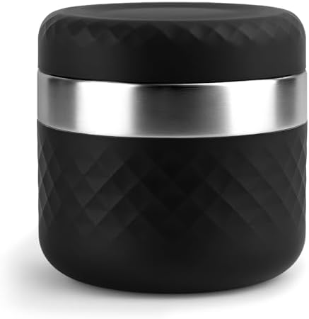 24 oz Insulated Food Jar, Stainless Steel Lunch Container, Black