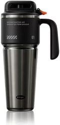 32 oz Insulated Tumbler with Push-button Lid and Handle, Black