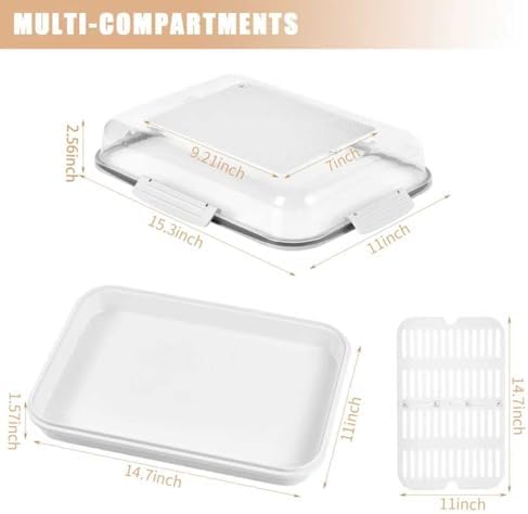 Airtight Fridge Produce Saver with Drain Tray and Cutting Board Lid