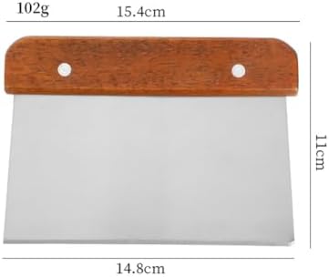 GSHLLO 2 Pcs Stainless Steel Dough Cut Scraper Wooden Handle Dough