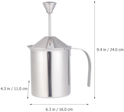 Manual Milk Frother Stainless Steel Double Mesh Frothing Pitcher Hand