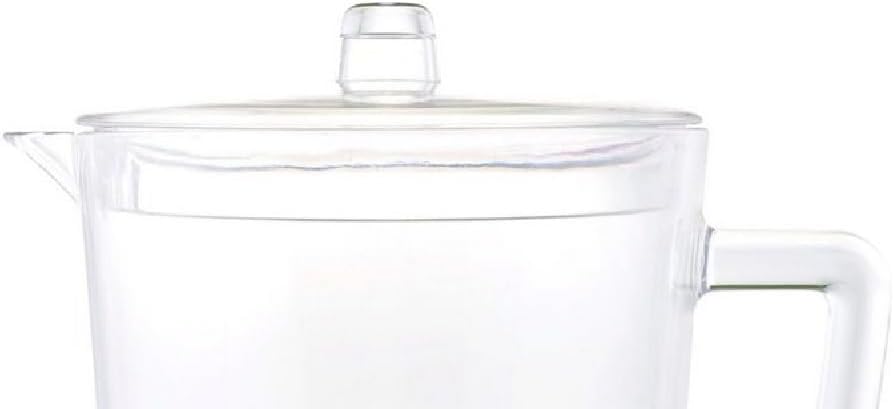 2.75 Quarts Water Pitcher with Lid, Oval Halo Design Unbreakable