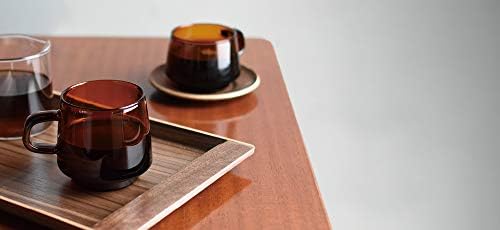 KINTO 21742 SEPIA Cup & Saucer, 9.1 fl oz (270 ml), Amber