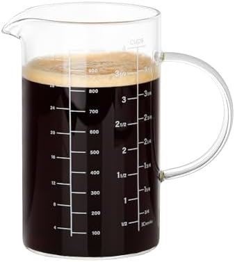 1000ml/4 Cup Measuring Cup,Glass Measuring Cup with Handle,Measuring