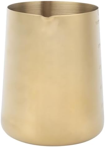 Milk Frothing Pitcher 600ML Stainless Steel Gold with Scale