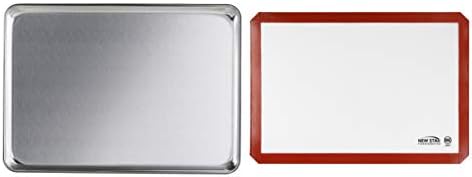 New Star Foodservice Commercial Sheet Pan & Silicone Mat Set, 15x21"