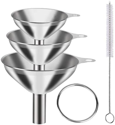 3Pcs Stainless Steel Funnel Set (Large/Medium/Small) – Food Grade