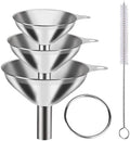 3Pcs Stainless Steel Funnel Set (Large/Medium/Small) – Food Grade
