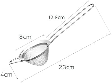 3-Piece Stainless Steel Fine Mesh Strainer Set - Conical Tea &