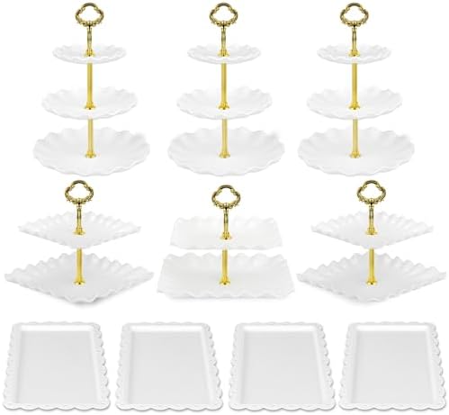 Pack of 11 NWK Cake Stand Set of Cupcake Stand, Tray & Table Cloth
