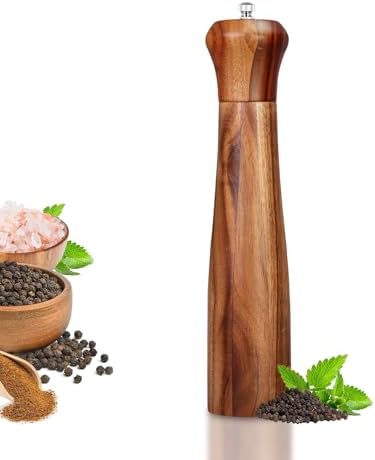 XWXO 10-Inch Acacia Wood Salt and Pepper Grinder