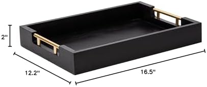 Decorative Coffee Table Ottoman Trays Modern Wood Elegant 16"x12"