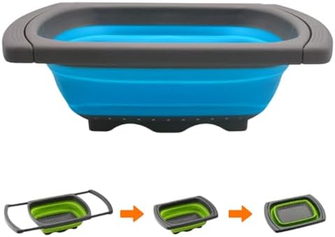 Collapsible Colander Strainer with Extendable Handles - Over the Sink