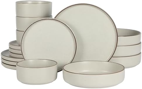 Gibson Elite Gelston Stoneware Matte Reactive Glaze 16 Piece