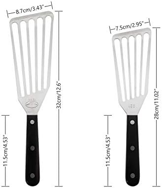 Fish Spatula, 2 Pack Stainless Steel Metal Spatula, Slotted Spatulas